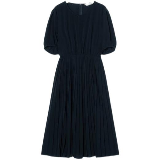 8 seconds 女款深蓝音量袖子褶连衣裙JPY带授权招加盟代理 商品图3