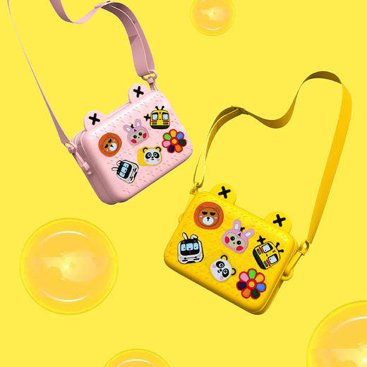 双色潮玩斜挎包（粉红/黄色） 商品图1