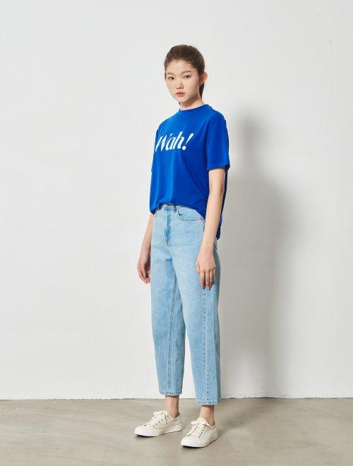 8seconds Blue letter ridicule T-shirt蓝色字母嘲笑T恤女款JPY带授权招加盟代理 商品图3