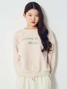 8seconds fleece basic PulloverIvory Boa字母运动衫女款JPY带授权招加盟代理