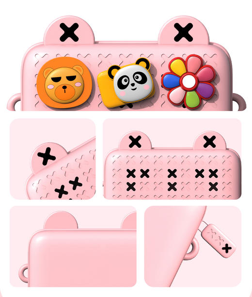 双色潮玩斜挎包（粉红/黄色） 商品图5