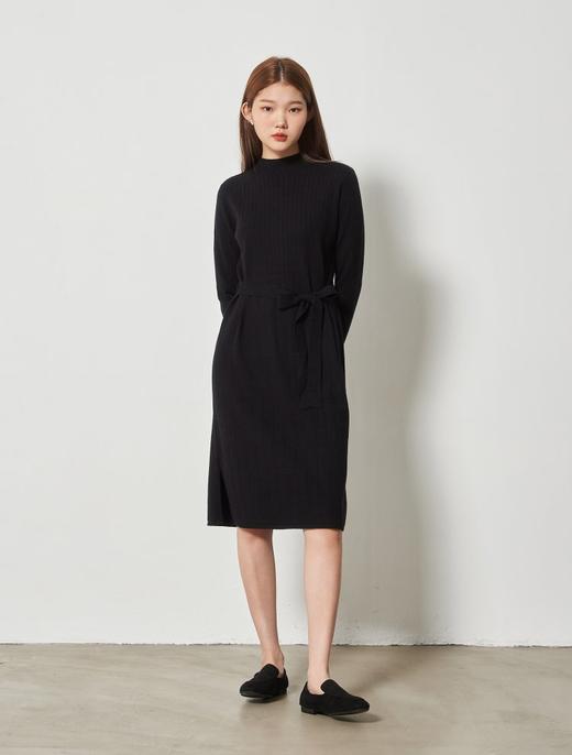 8seconds High collar knitted dress黑色罗纹​​表带连衣裙女款JPY带授权招加盟代理 商品图2