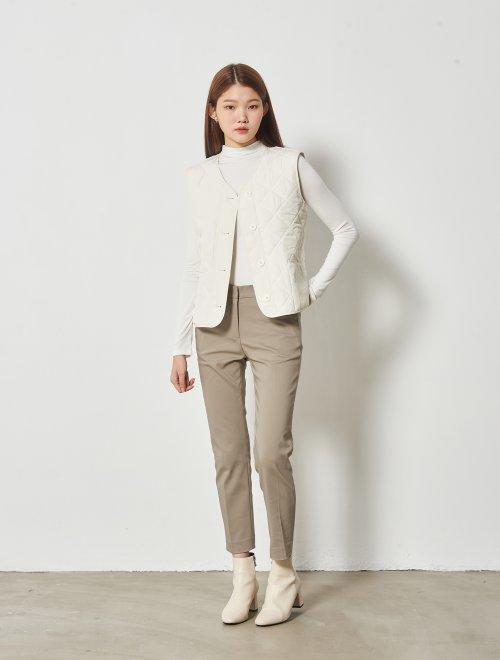 8 seconds button-up padded vest女款象牙色系扣加厚背心JPY带授权招加盟代理 商品图0