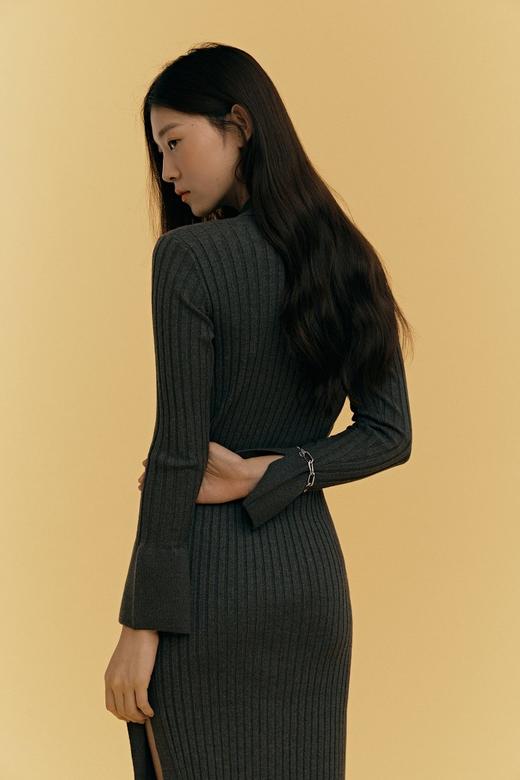 8seconds Wrinkled cardigan灰白色侧缝超长长款开衫女款JPY带授权招加盟代理 商品图1