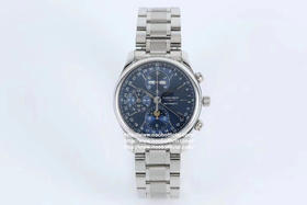 TW浪琴名匠月相八针V4版一：升级星期和月份和原装一样，原装字体比较细，而且对比J和A的字体明显。二：升级月相为烫金，2个月亮和13个星星。市面做的最亮最像