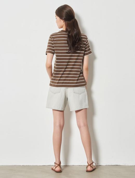8seconds detail short sleeve T-shirt棕色Basic条纹短袖T恤女款JPY带授权招加盟代理 商品图3