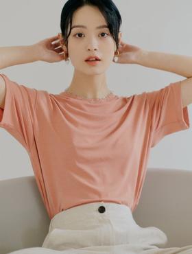 8seconds Ivory cotton crewSalmon Back字母开S短袖T恤女款JPY带授权招加盟代理