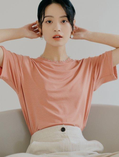 8seconds Ivory cotton crewSalmon Back字母开S短袖T恤女款JPY带授权招加盟代理 商品图0