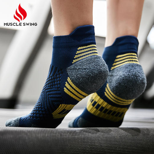 肌动805马拉松专业运动短袜毛巾底防滑跑步袜男女短筒速干篮球训练袜 商品图3