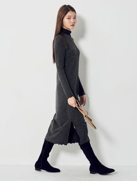 8seconds High collar knitted dress高领针织连衣裙女款JPY带授权招加盟代理