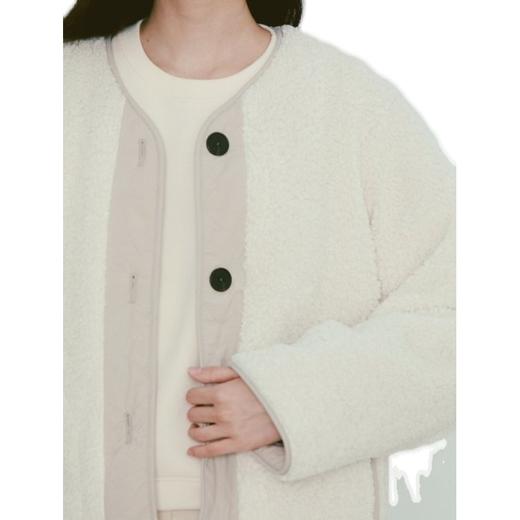 8 seconds 女款浅驼色毛皮围巾波浪缝合衬垫JPY带授权招加盟代理 商品图4