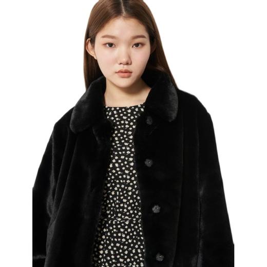 8 seconds 女款黑色隐藏按钮提高彩色毛皮短夹克JPY带授权招加盟代理 商品图4