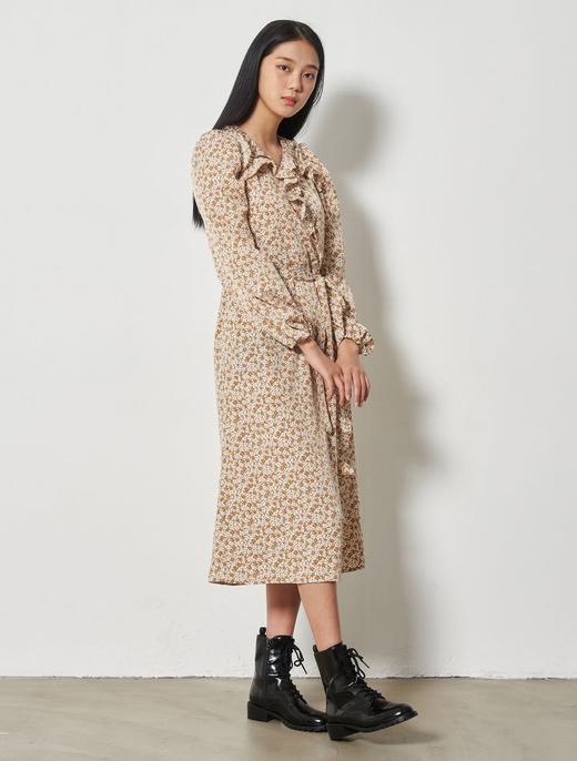 8seconds Floral Dress米色花卉荷叶边肩带长连衣裙女款JPY带授权招加盟代理 商品图0