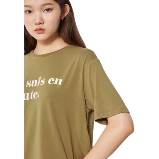 8seconds Olive letter short sleeve T-shirt橄榄色短袖T恤女款JPY带授权招加盟代理 商品图4