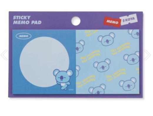 韩国 可爱Line Friends BT21 KOYA便条纸套装（每包2张）JPY带授权招加盟代理 商品图0
