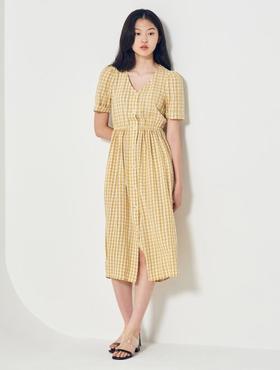 8seconds Broken flower柠檬格纹格子连衣裙女款#320771KY4FJPY带授权招加盟代理