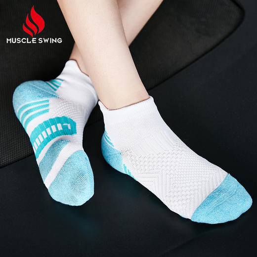 肌动805马拉松专业运动短袜毛巾底防滑跑步袜男女短筒速干篮球训练袜 商品图7