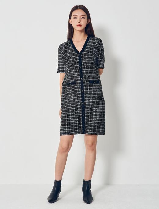 8seconds Pattern sewing黑色珍珠花呢连衣裙女款#12085UDY15JPY带授权招加盟代理 商品图0