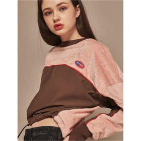 AINTCRACK WOVEN COLOR BLOCK CROP SWEATSHIRT 女士卫衣 PINKJPY带授权招加盟代理