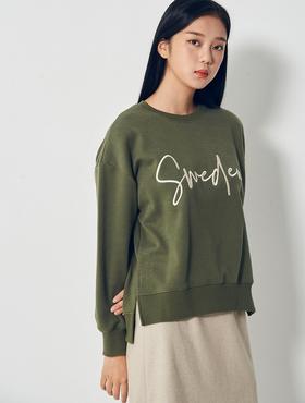 8seconds Printed Fleece Sweatshirt卡其色刻字拉绒运动衫女款JPY带授权招加盟代理