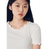 8seconds embroidered letter short白色罗纹褶边短袖T恤女款JPY带授权招加盟代理 商品缩略图4