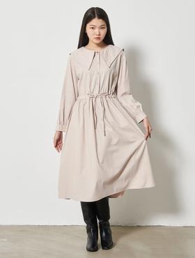 8seconds Black solid pleated long象牙色水手领长连衣裙女款JPY带授权招加盟代理