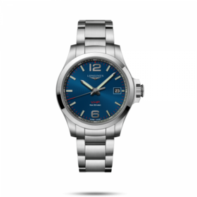 longines 浪琴手表Conquest V.H.P. 系列L3.716.4.96.6 蓝色雕花JPY带授权招加盟代理