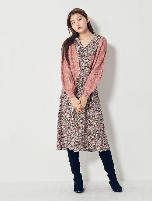 8 seconds cable cropped knit cardigan 女款浅粉色短款针织开衫JPY带授权招加盟代理 商品图3