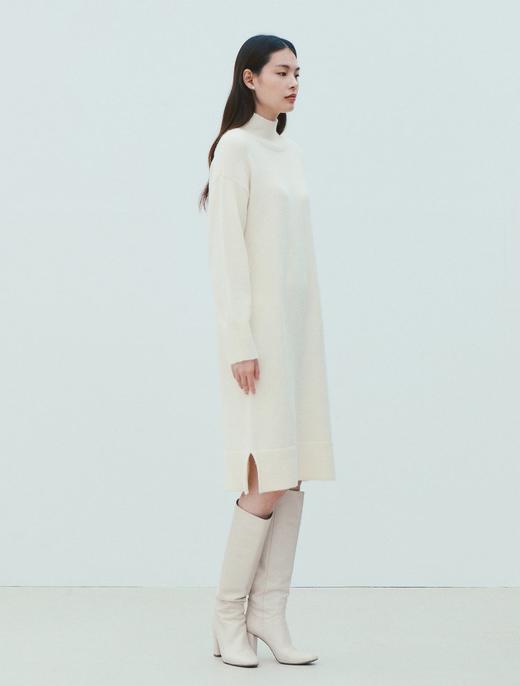 8seconds High collar knitted dress象牙色实心半领连衣裙女款JPY带授权招加盟代理 商品图2