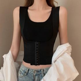 2021春季新款网红美背前排扣内衣防驼背纠正塑形收腹挺胸文胸背心