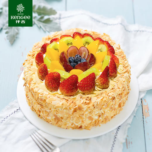 仟吉武汉 撒哈拉双层 线下同款叠层蛋糕 扁桃仁水果奶油蛋糕   武汉三环内可配送至少需提前24小时订 商品图1