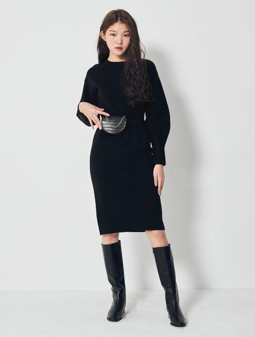 8seconds Black solid黑色袖量针织连衣裙女款#320X5ULY15JPY带授权招加盟代理 商品图0