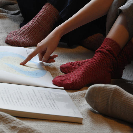 麻＋汉麻袜 桃红与暑红礼袋 4双组合装   商品图3