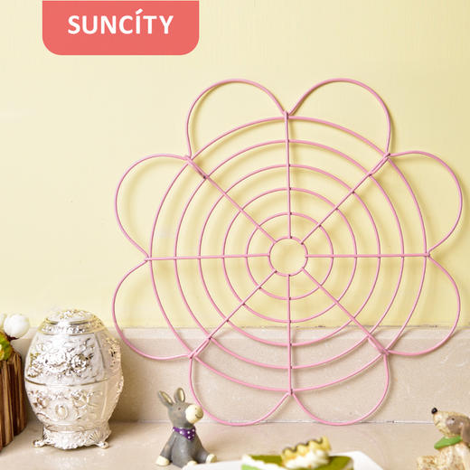 阳晨花型晾架 不粘蛋糕冷凉架 面包冷却架 粉色花型烘焙用不沾冷晾网 商品图0