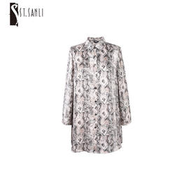 圣三利女装  简约休闲豹纹印花衬衫SL2034153