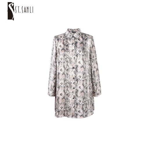 圣三利女装  简约休闲豹纹印花衬衫SL2034153 商品图0