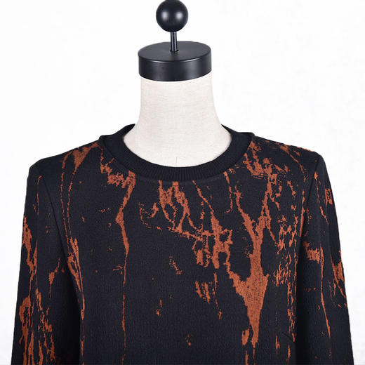 圣三利女装 简约休闲双色提花罗纹领针织套头衫SL2032243 商品图2