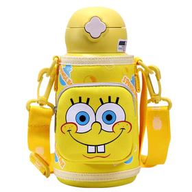 杯具熊海绵宝宝儿童保温杯带吸管两用水杯15  BJX