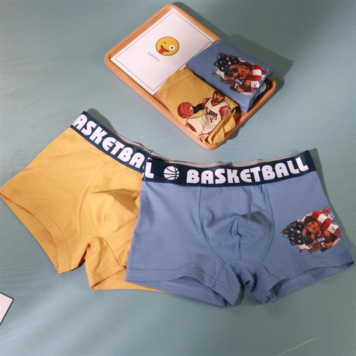 【140码】青少年丨【2条装】青少年四角短裤透气平脚男内裤潮流个性印花裤头【CSK20305】 商品图1