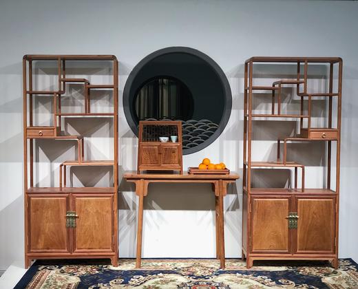 红桥红  家具严选  缅甸花梨（大果紫檀）  【180  弧边 单屉带柜博古架】 商品图0