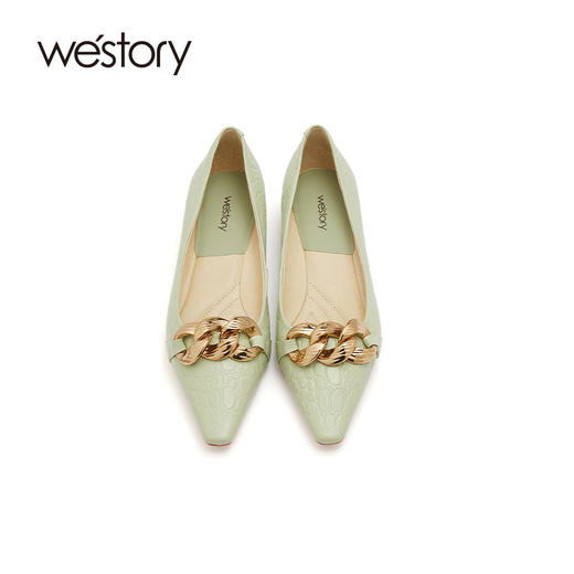 westory乐福鞋女2021春季新款一脚蹬豆豆鞋潮平底单鞋S21AE52471 商品图3