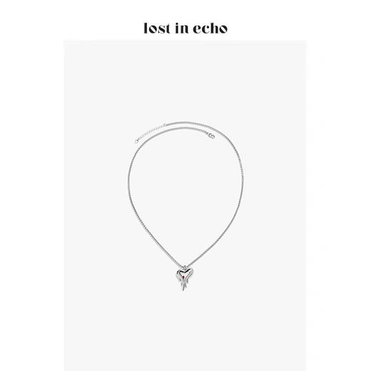 Black Love 心形晶饰镶嵌项链 商品图0