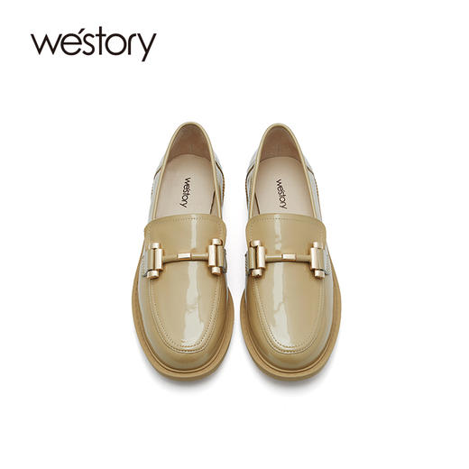 westory乐福鞋女2021新款春季英伦风真皮一脚蹬潮单鞋S21AM52331 商品图1