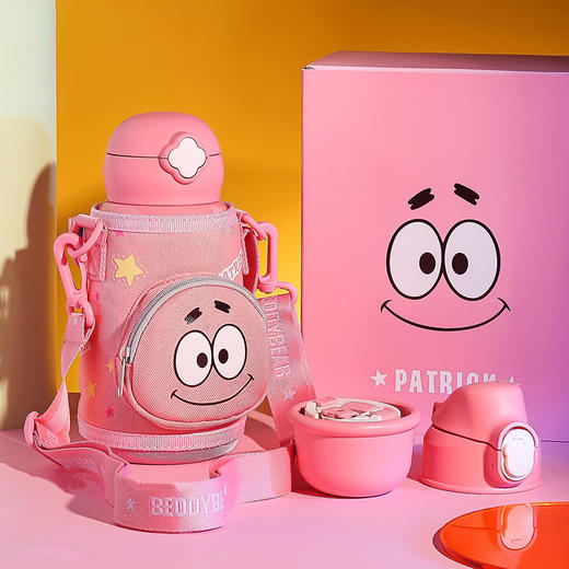 杯具熊海绵宝宝儿童保温杯带吸管两用水杯15  BJX 商品图4