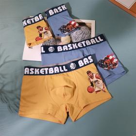 【140码】青少年丨【2条装】青少年四角短裤透气平脚男内裤潮流个性印花裤头【CSK20305】