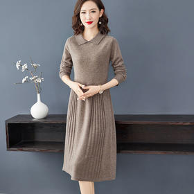 SM  A938903纯色羊毛减龄针织连衣裙