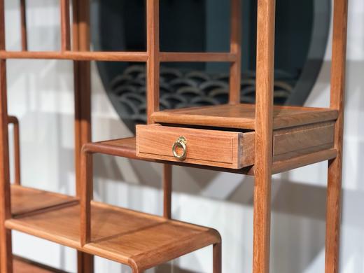 红桥红  家具严选  缅甸花梨（大果紫檀）  【180  弧边 单屉带柜博古架】 商品图6