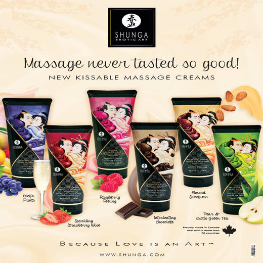 【经典爆款】原装进口 SHUNGA春画 亲吻情趣按摩乳霜可舔食夫妻调情推油200ml 商品图0