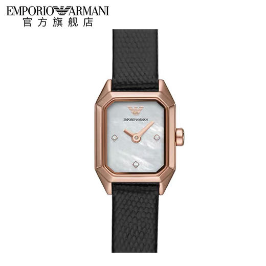 送女友！Armani阿玛尼通勤方形手表女 贝母皮带女士腕表AR11248 商品图5