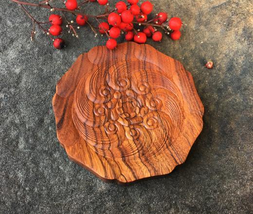 水浪莲花纹杯垫°紫光檀&酸枝 商品图1